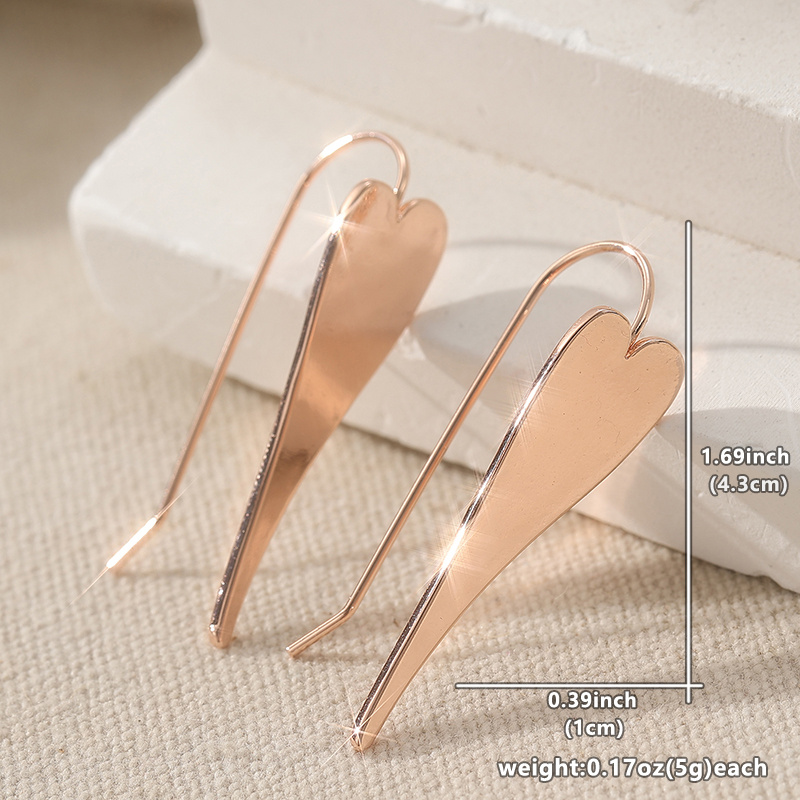 Creative Heart-Shaped Copper Earrings for Women